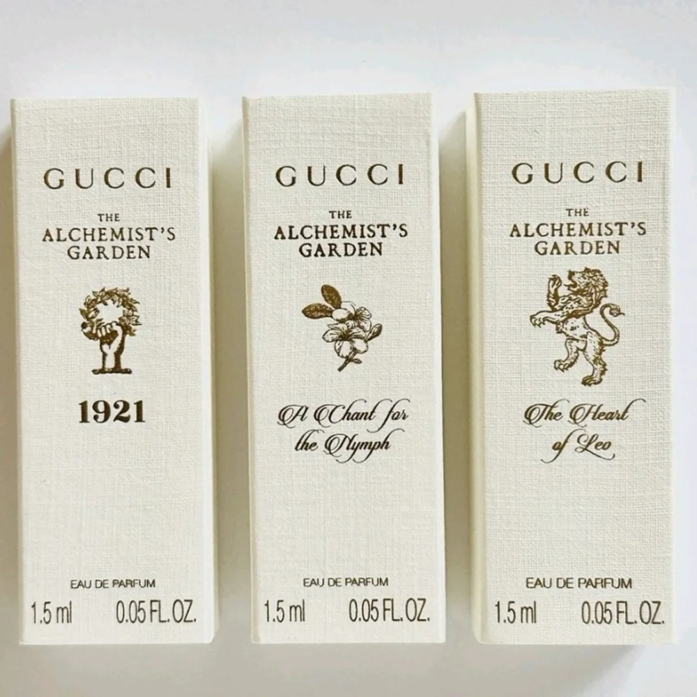 GUCCI The Alchemist’s Garden Luxury EDP Sample Set 3×1.5ml Rare Niche Scents NIB